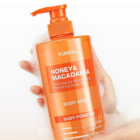Kundal Honey & Macadamia Pure Body Wash Baby Powder 2 Pack