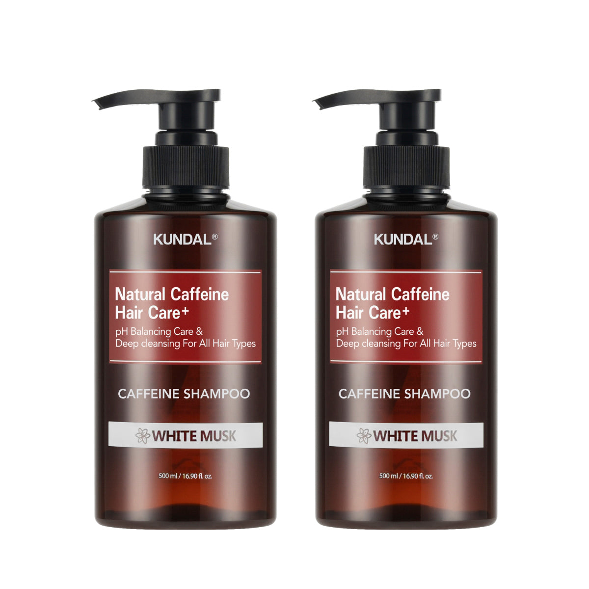 Kundal Caffeine Scalp Care Shampoo White Musk 2 Pack