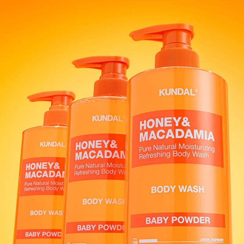 Kundal Honey & Macadamia Pure Body Wash Baby Powder 2 Pack