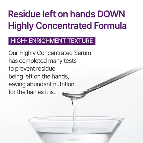 The image contains text promoting a highly concentrated serum, emphasizing its 