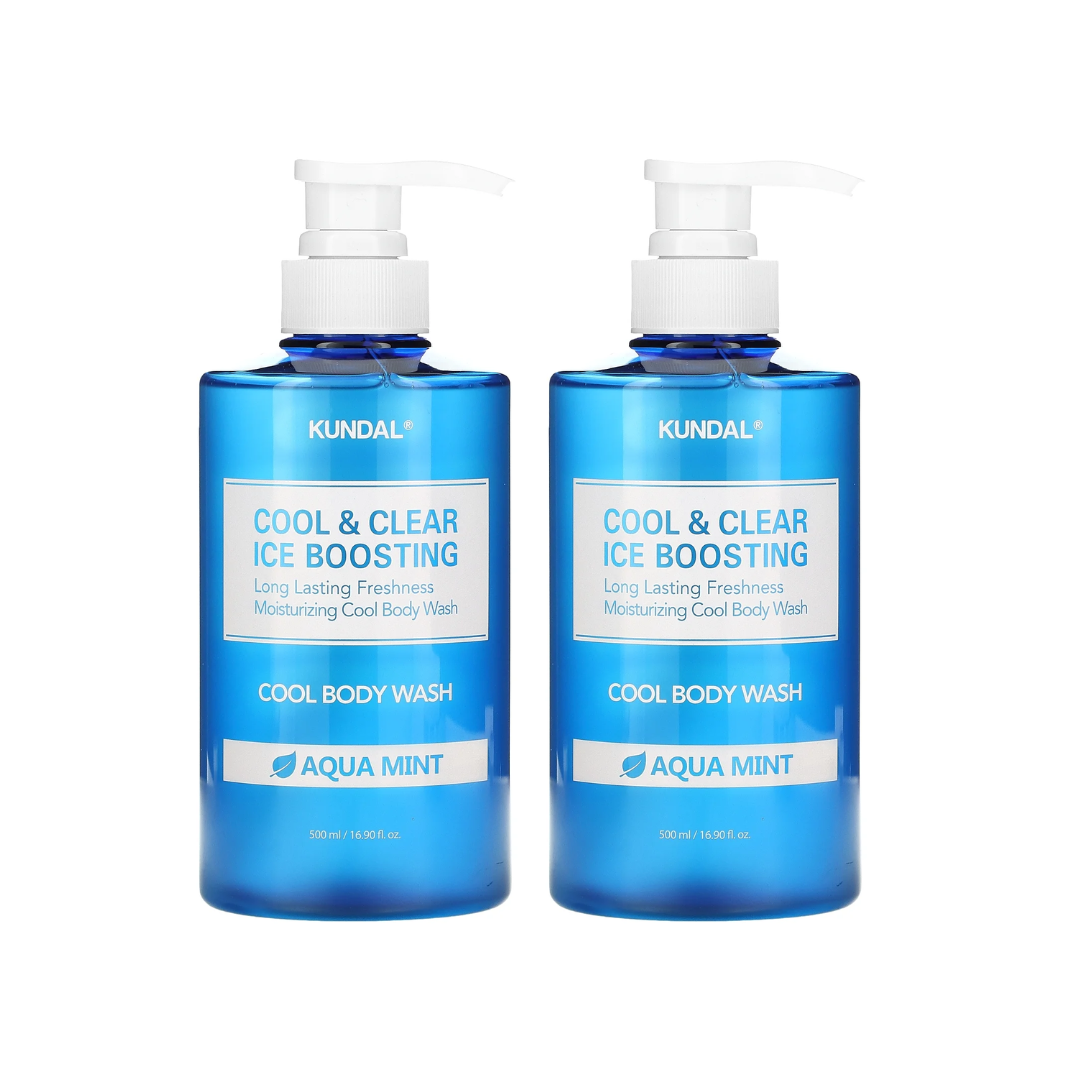 Kundal Cool & Clear Ice Boosting Body Wash Aqua Mint 2 Pack