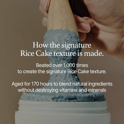 How the signature rice cake texture is made. Beated over 1000 times to create the signature rice cake texture. Aged for 170 hours to blend natural ingredients without destroying vitamins and minerals. 