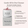Gentle all in one cleanser. No need to double cleanse. Daily cleanser + Face scrub + makeup remover. Softening. Pink aloe vera extract softens the skin texture and blurs rough patches. Brightening. French rosehip extract is rich in vitamin c, which nourishes and brightens the skin. Gentle deep cleansing. Arencia signature rice cake texture is a patented formula gentle enough for sensitive skin. 