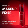 Mask fit makeup fixer. Air-fit setting mist no sticky finish.