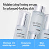 Multiple bottles of Rovectin Aqua Hydration Peptide Serum with text: Moisturizing firming serum for plumped-looking skin. Features moisture and elasticity care, hyaluronic peptide, and blue vitality
