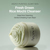 Deeply purified, glowy skin. Fresh green rice mochi cleanser. Deep pore cleansing, gentle exfoliating foam wash.
