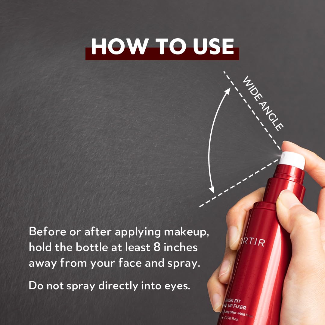 How to use. Before or after applying makeup, hold the bottle at least 8 inches away from your face and spray. Do not spray directly into eyes.