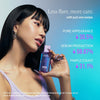 Model posing with Knemo Square One Soothing Toner. Text displays clinical results: 30.5% decrease in pore appearance, 58.87% reduction in sebum, and 31.1% fewer pimples after 4 weeks