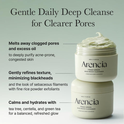 Gently Daily deep cleanse for clearer pores. Melts away clogged pores and excess oil to deeply purify acne-prone, congested skin. Gently refines texture, minimizing blackheads and the look of sebaceous filaments with fine rice powder exfoliants. Calms and hydrates with tea tree, centella, and green tea for a balanced, refreshed glow.