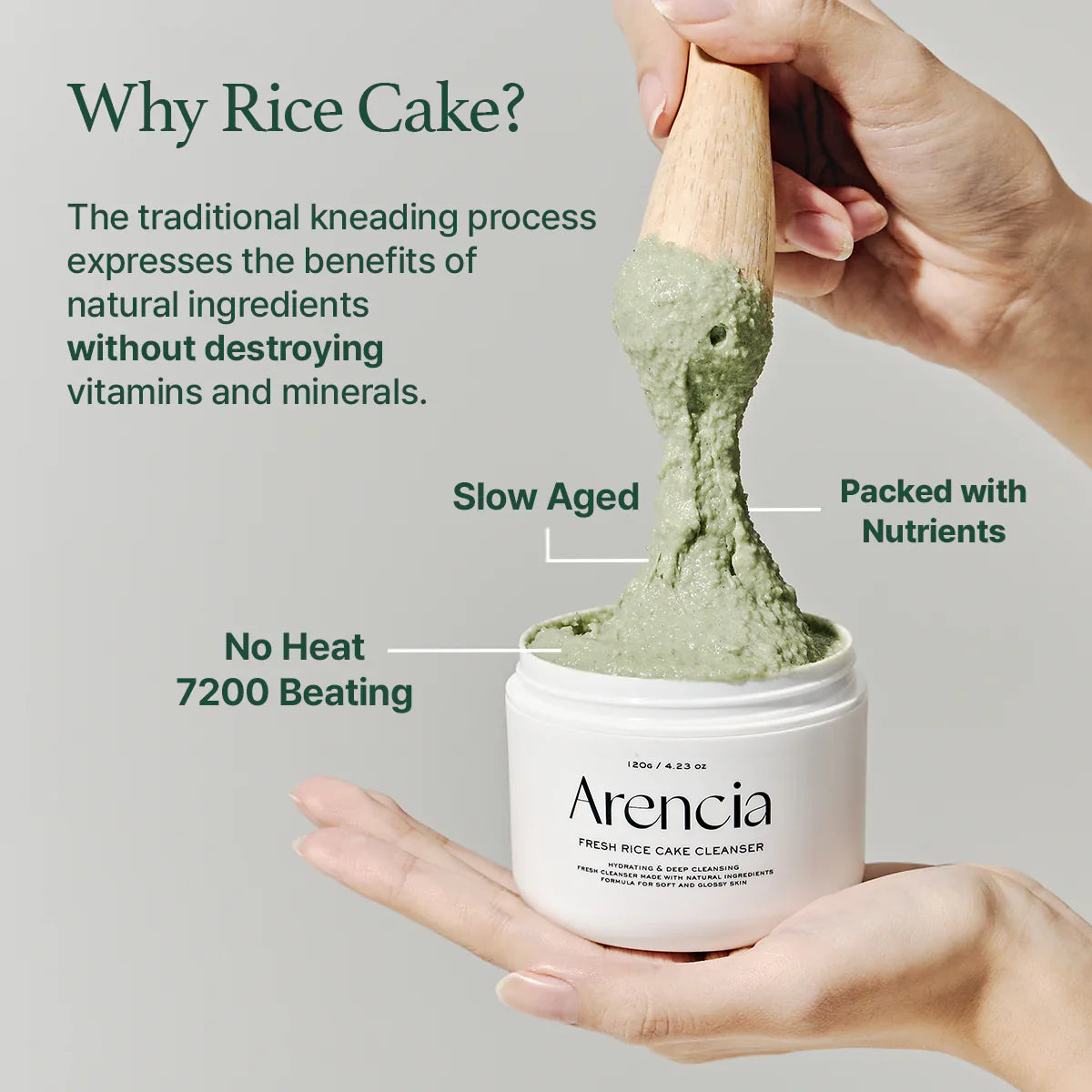 Arencia Fresh Green Rice Mochi Cleanser 100g 2 Pack